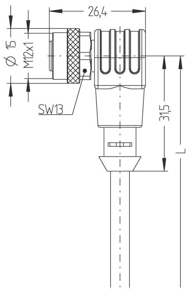 Escha 8049343 Sensor-/Aktor-Anschlussleitung 5.0m Polzahl Sensoren: 4 1St.