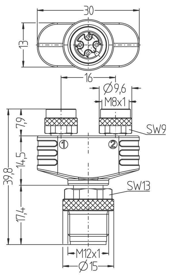 Escha 8052224 Sensor-/Aktor-Verteiler und Adapter Polzahl Sensoren: 4, 3 1St.