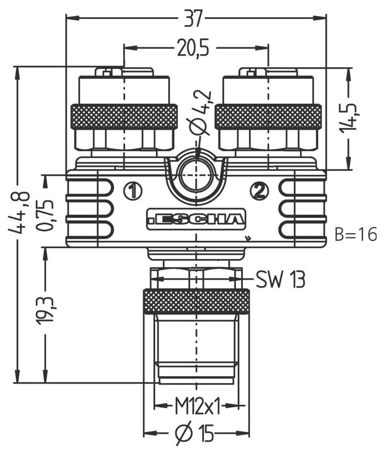 Escha 8056694 Sensor-/Aktor-Verteiler und Adapter Polzahl Sensoren: 5 1St.