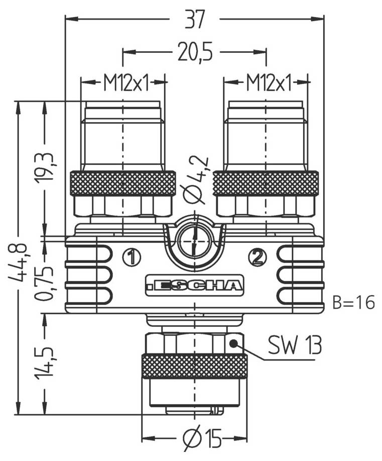 Escha 8057722 Sensor-/Aktor-Verteiler und Adapter Polzahl Sensoren: 5 1St.