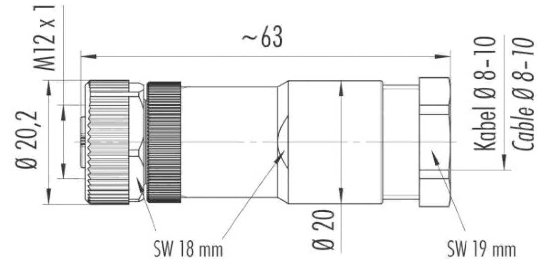 Escha 8063400 Sensor-/Aktor-Steckverbinder, unkonfektioniert Polzahl Sensoren: 3+PE 1St.