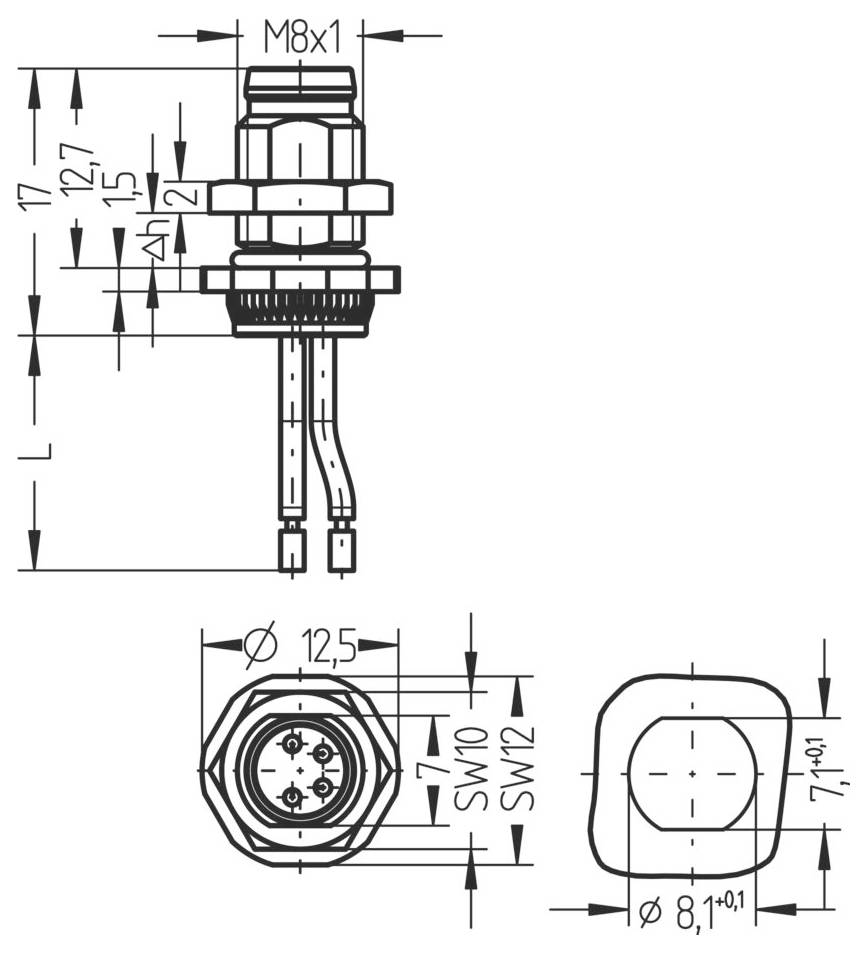 Escha 8071422 Flanschstecker 0.2m Polzahl Sensoren: 4 1St.