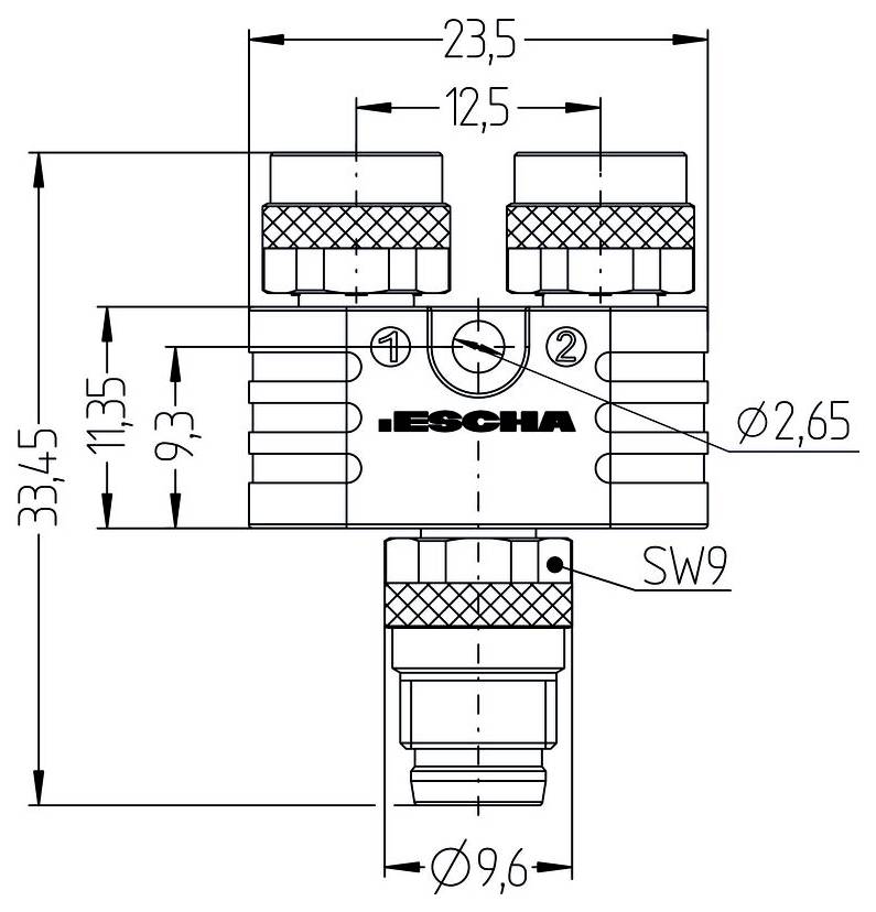 Escha 8083105 Sensor-/Aktor-Verteiler und Adapter Polzahl Sensoren: 3 1St.
