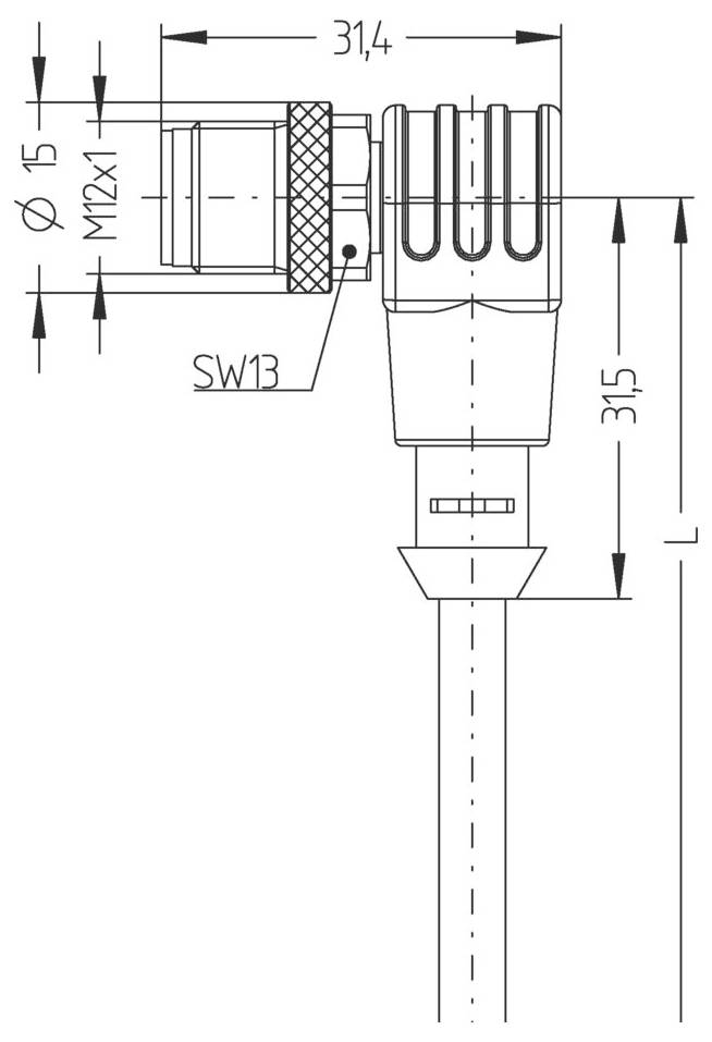 Escha 8043833 Sensor-/Aktor-Anschlussleitung 5.0m Polzahl Sensoren: 5 1St.