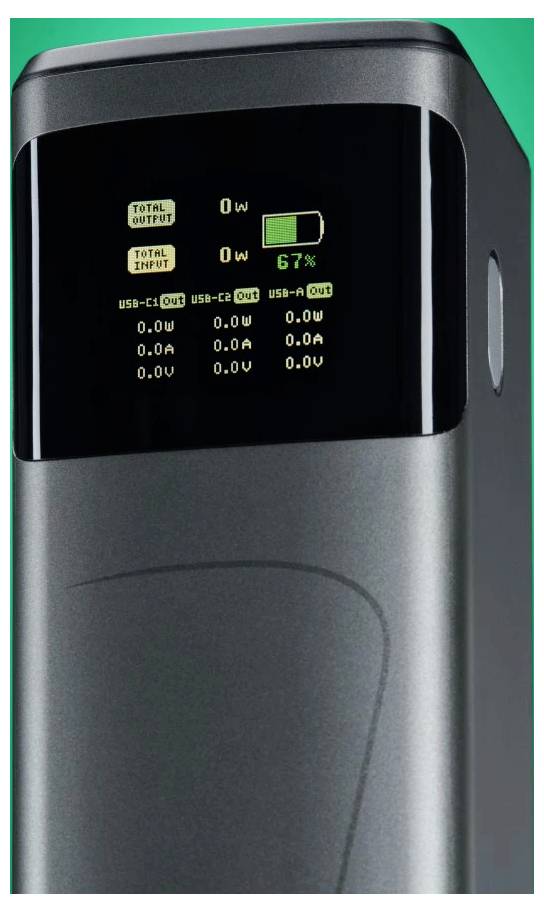 Eine digitale Anzeige auf einem Gerät zeigt 