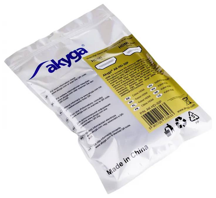 Akyga Anschlusskabel 3.0m Schwarz AK-HD-30P HDMI-Kabel