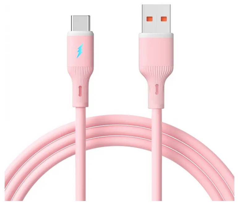 Akyga USB-Kabel USB-A Stecker, USB-C® Stecker 1m Rosa AK-USB-61