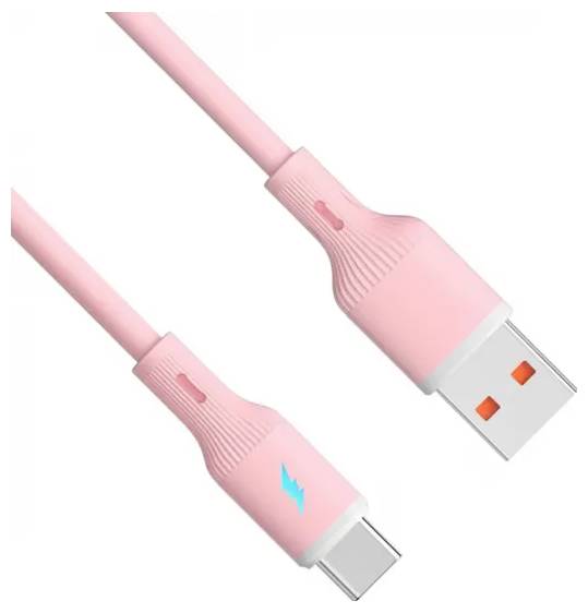 Akyga USB-Kabel USB-A Stecker, USB-C® Stecker 1m Rosa AK-USB-61