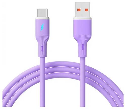 Akyga USB-Kabel USB-A Stecker, USB-C® Stecker 1 m Violett AK-USB-65