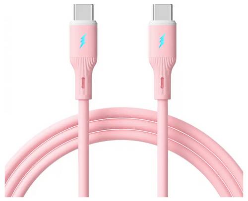Akyga USB-Kabel USB-C® Stecker, USB-C® Stecker 1 m Rosa AK-USB-66