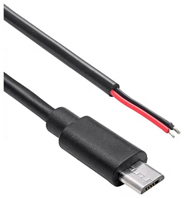 Akyga AK-SC-39 Niedervolt-Adapterkabel Micro-USB-Stecker - offene Kabelenden 1 m 1 St.