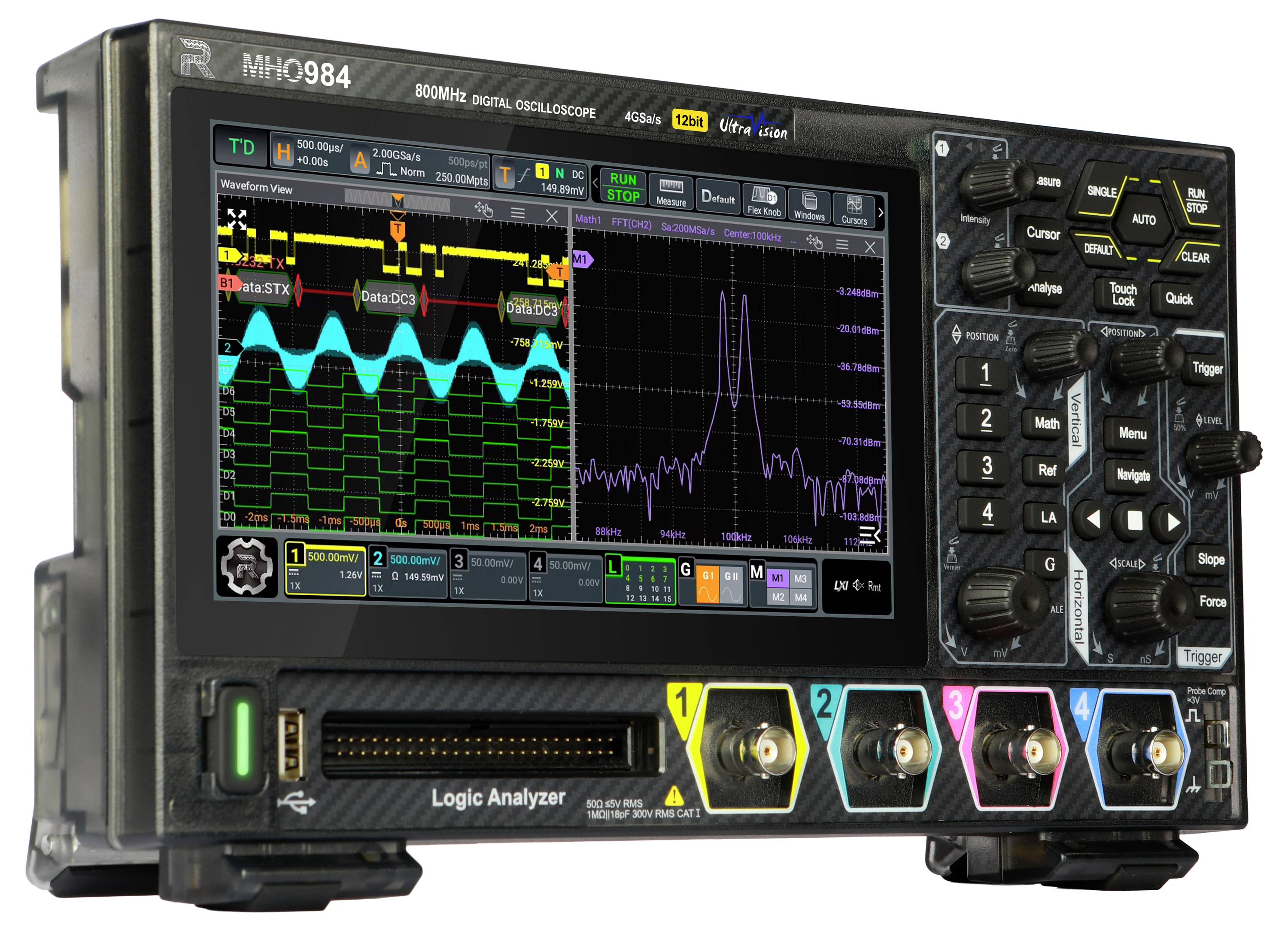 Rigol MHO934 Digital-Oszilloskop 350 MHz 4 GSa/s 100 Mpts 12 Bit 1 St.