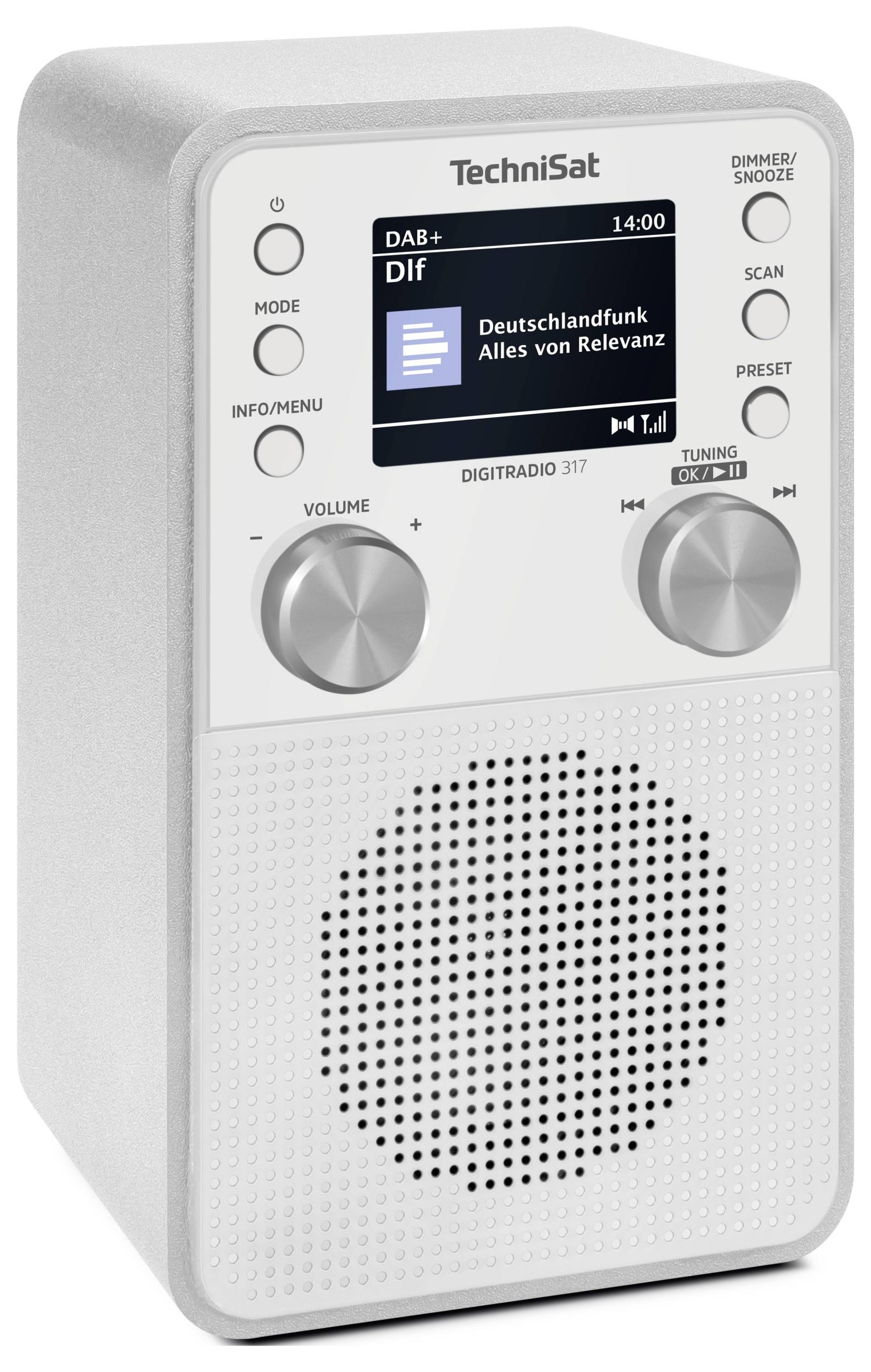 TechniSat DIGITRADIO 317 Tischradio DAB+, FM UKW, DAB+, Bluetooth®, AUX Weckfunktion Weiß