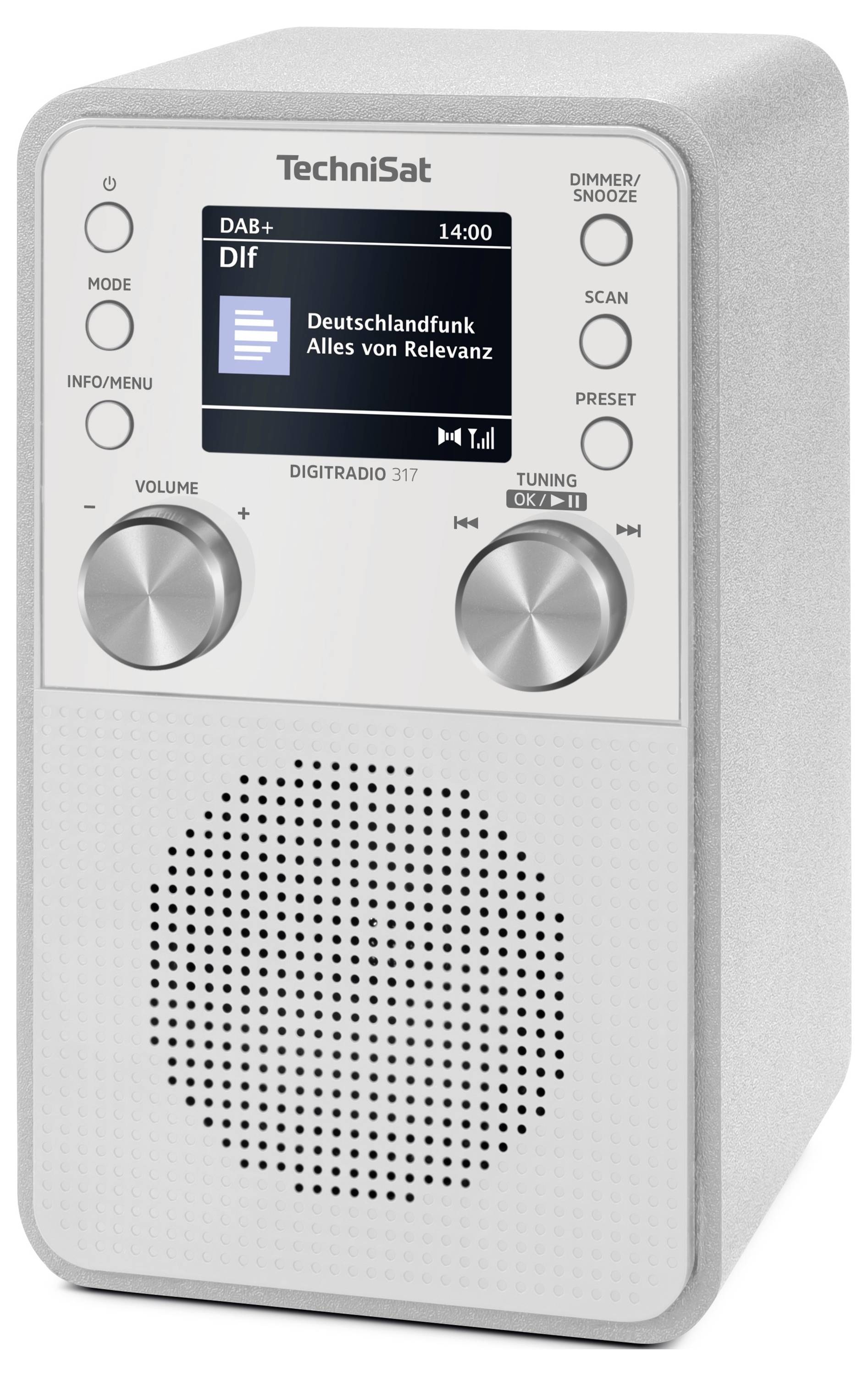 TechniSat DIGITRADIO 317 Tischradio DAB+, FM UKW, DAB+, Bluetooth®, AUX Weckfunktion Weiß