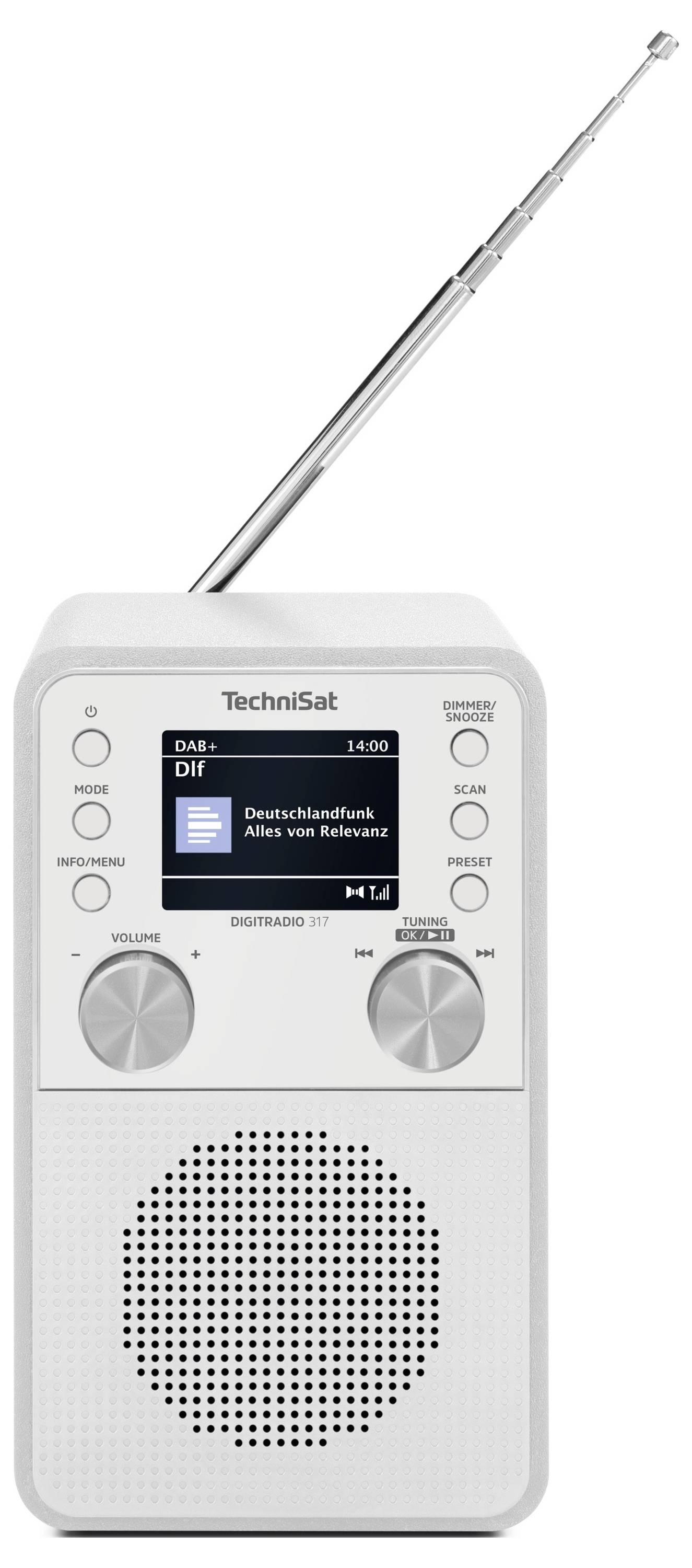 TechniSat DIGITRADIO 317 Tischradio DAB+, FM UKW, DAB+, Bluetooth®, AUX Weckfunktion Weiß