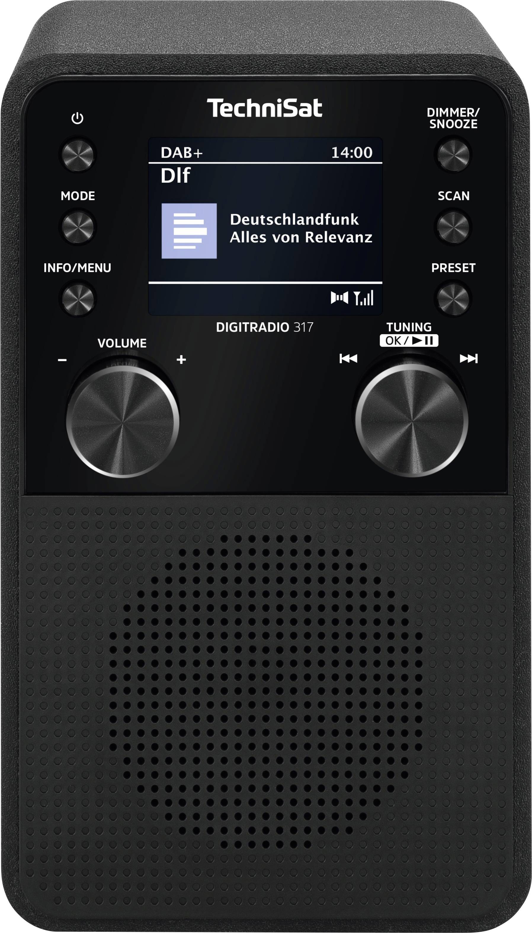 TechniSat DIGITRADIO 317 Tischradio DAB+, FM UKW, DAB+, Bluetooth®, AUX Weckfunktion Schwarz
