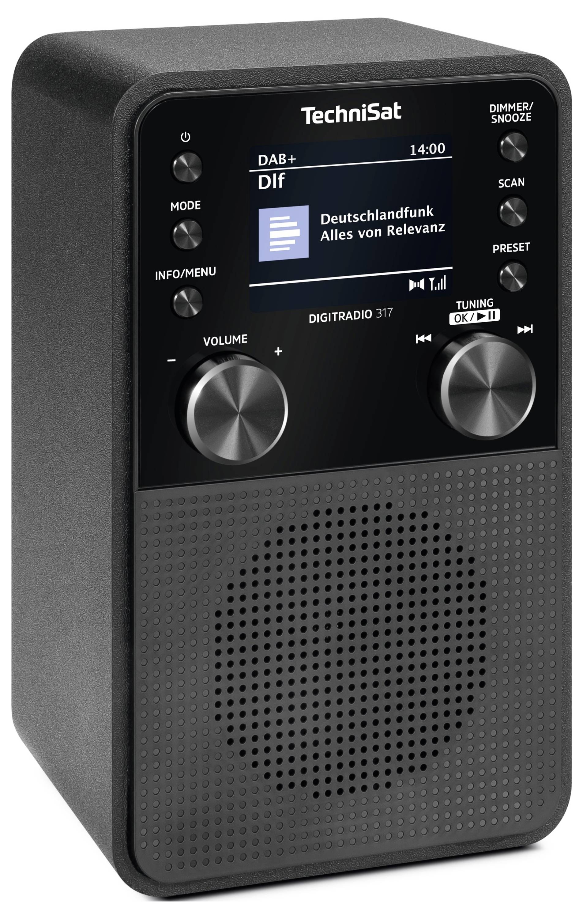 TechniSat DIGITRADIO 317 Tischradio DAB+, FM UKW, DAB+, Bluetooth®, AUX Weckfunktion Schwarz
