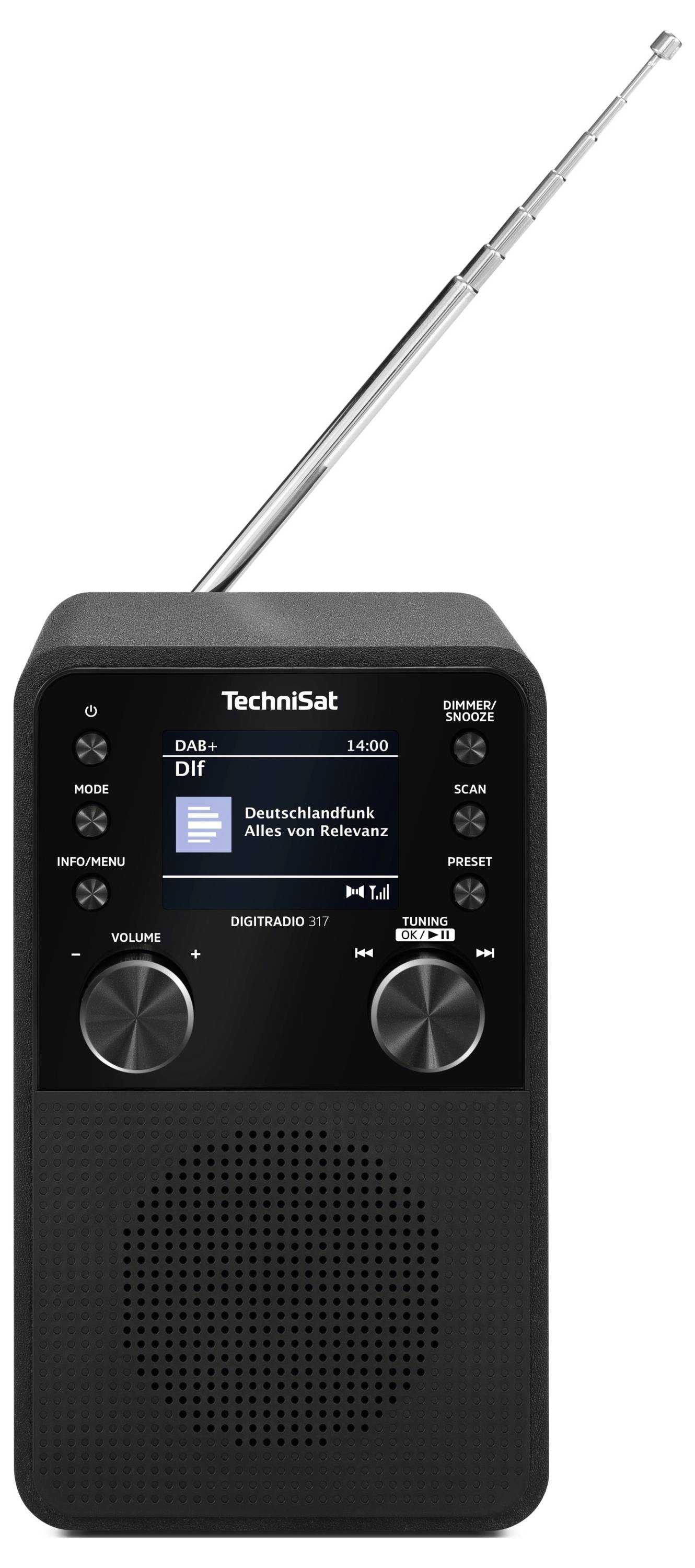 TechniSat DIGITRADIO 317 Tischradio DAB+, FM UKW, DAB+, Bluetooth®, AUX Weckfunktion Schwarz