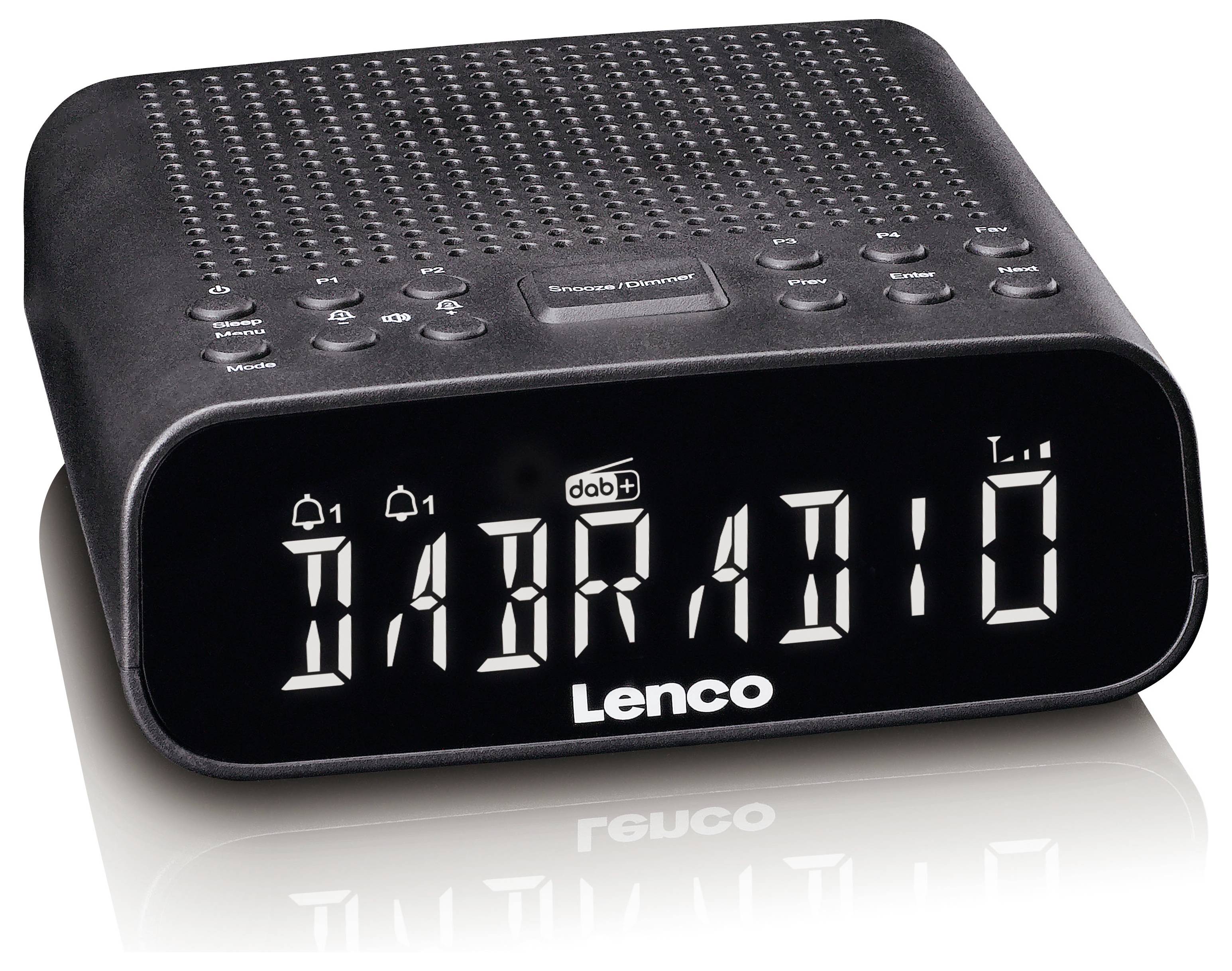 Lenco Radiowecker DAB, UKW, DAB+ Bluetooth®, AUX, DAB, DAB+, UKW Weckfunktion Schwarz