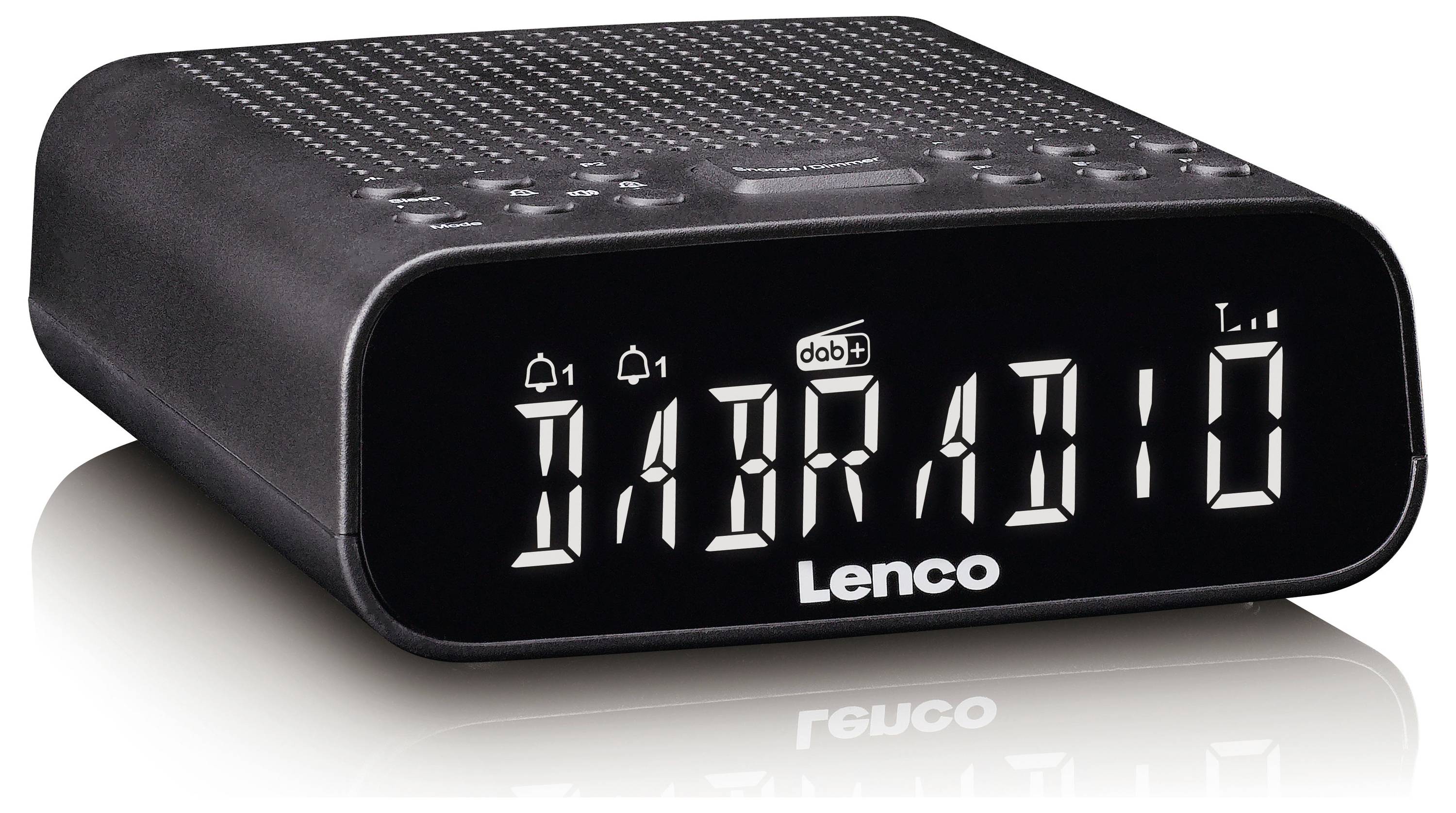 Lenco Radiowecker DAB, UKW, DAB+ Bluetooth®, AUX, DAB, DAB+, UKW Weckfunktion Schwarz