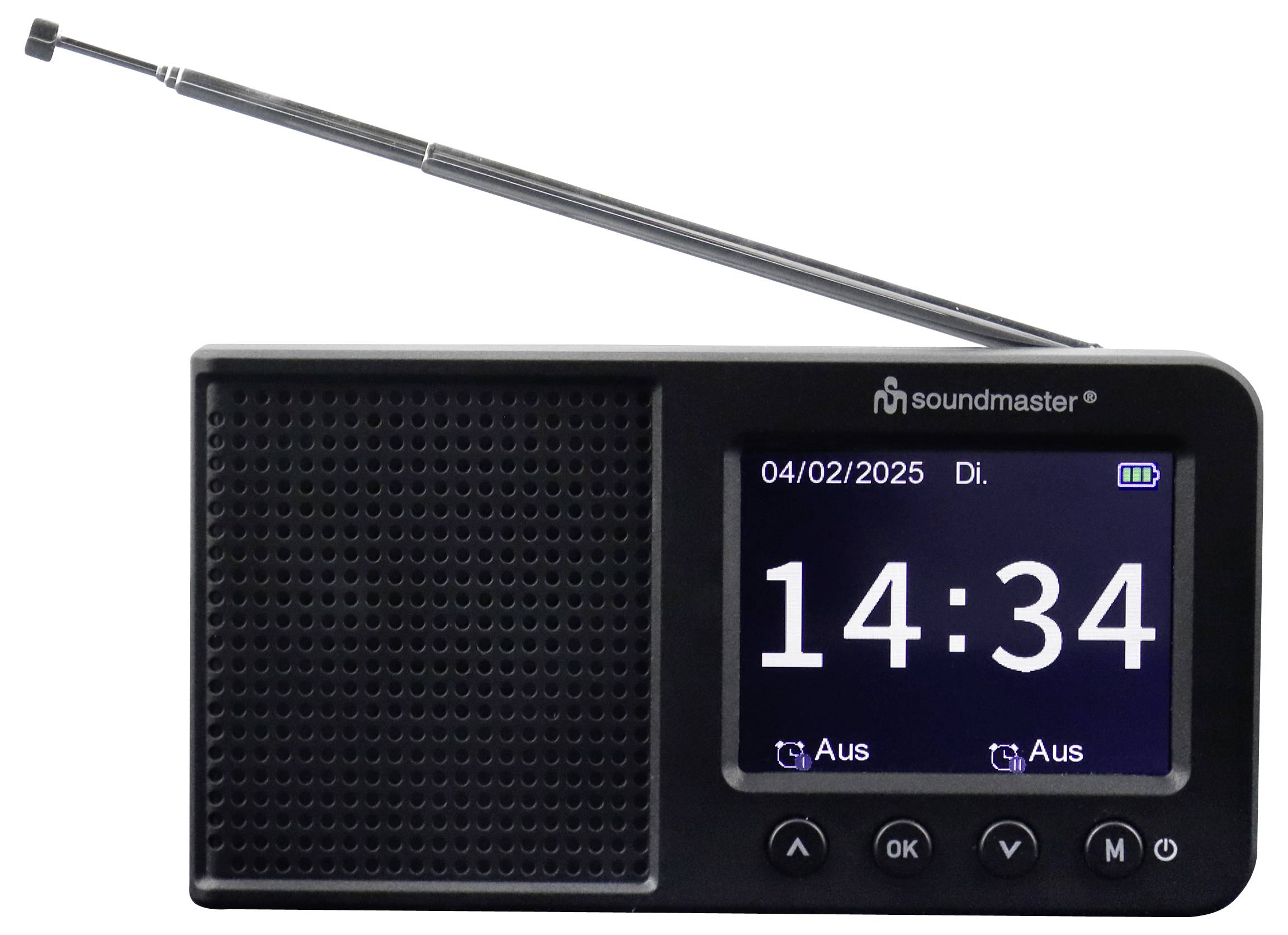Soundmaster Tischradio DAB+, FM Bluetooth®, AUX, DAB+, UKW Weckfunktion Schwarz