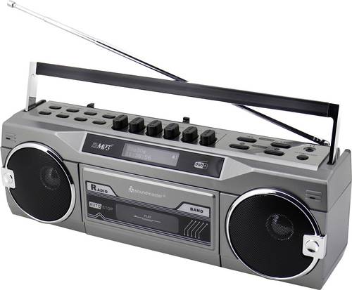 Soundmaster Retro Kassettenrecorder mit Radio DAB+, FM Kassette, DAB+, UKW, Bluetooth, AUX