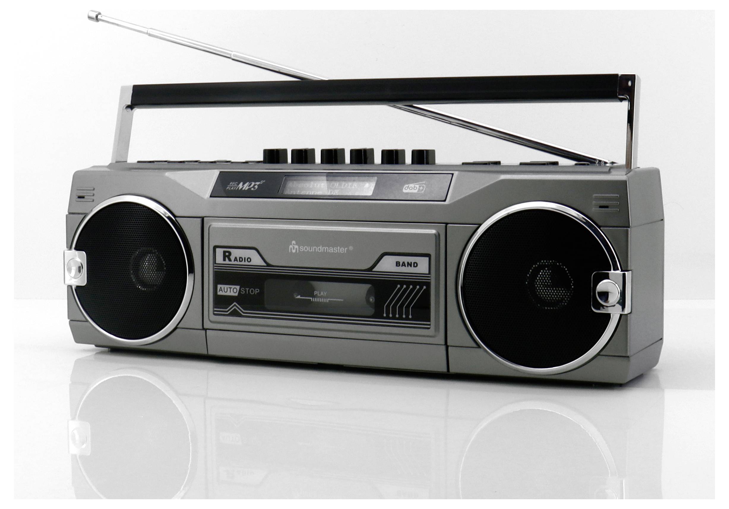 Soundmaster Retro Kassettenrecorder mit Radio DAB+, FM Kassette, DAB+, UKW, Bluetooth®, AUX