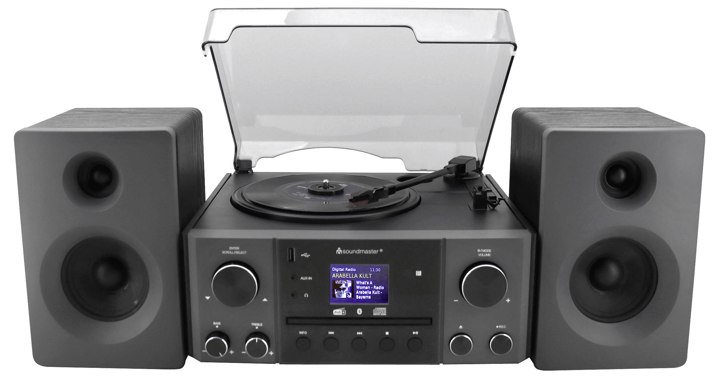 Soundmaster Stereoanlage DAB+, UKW, USB, MP3, Bluetooth®, AUX, CD, Weckfunktion