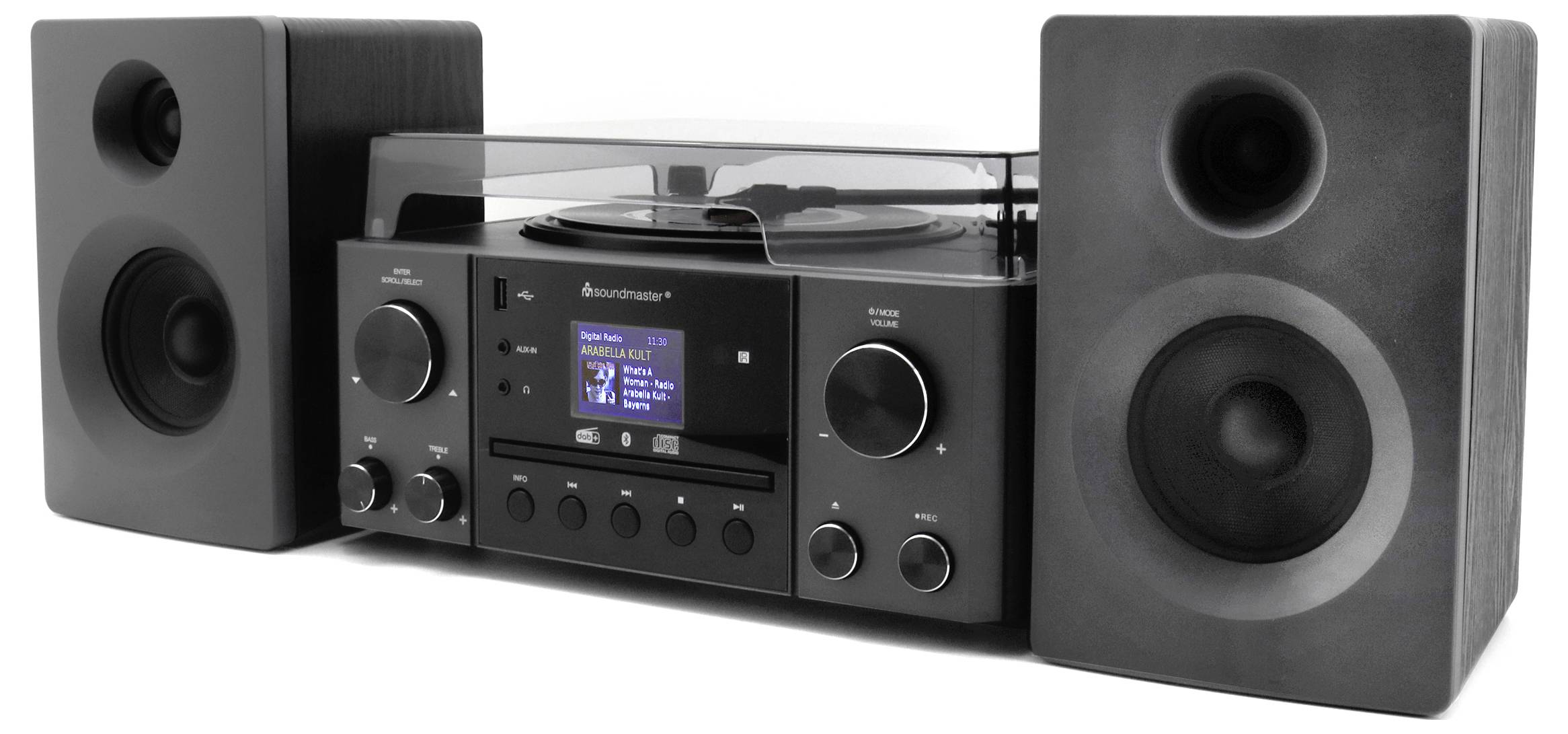 Soundmaster Stereoanlage DAB+, UKW, USB, MP3, Bluetooth®, AUX, CD, Weckfunktion