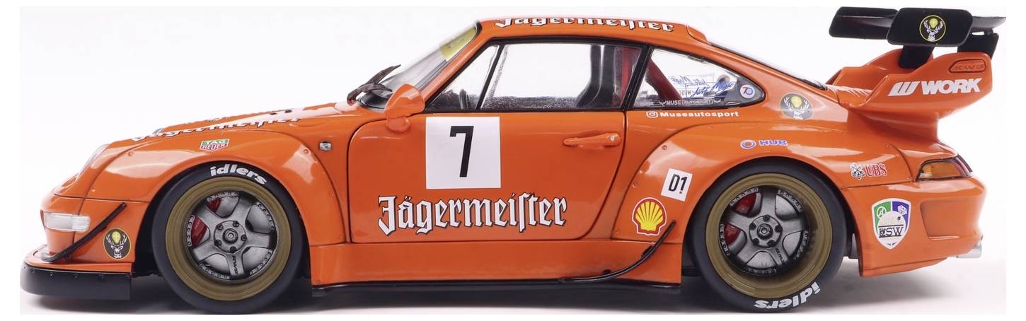 Solido PKW Modell Porsche RWB BODYKIT JÄGERMEISTER orange Fertigmodell PKW Modell