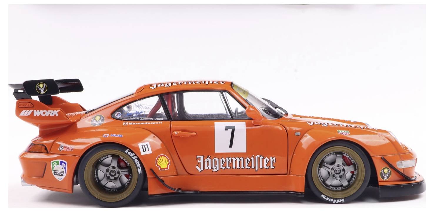 Solido PKW Modell Porsche RWB BODYKIT JÄGERMEISTER orange Fertigmodell PKW Modell