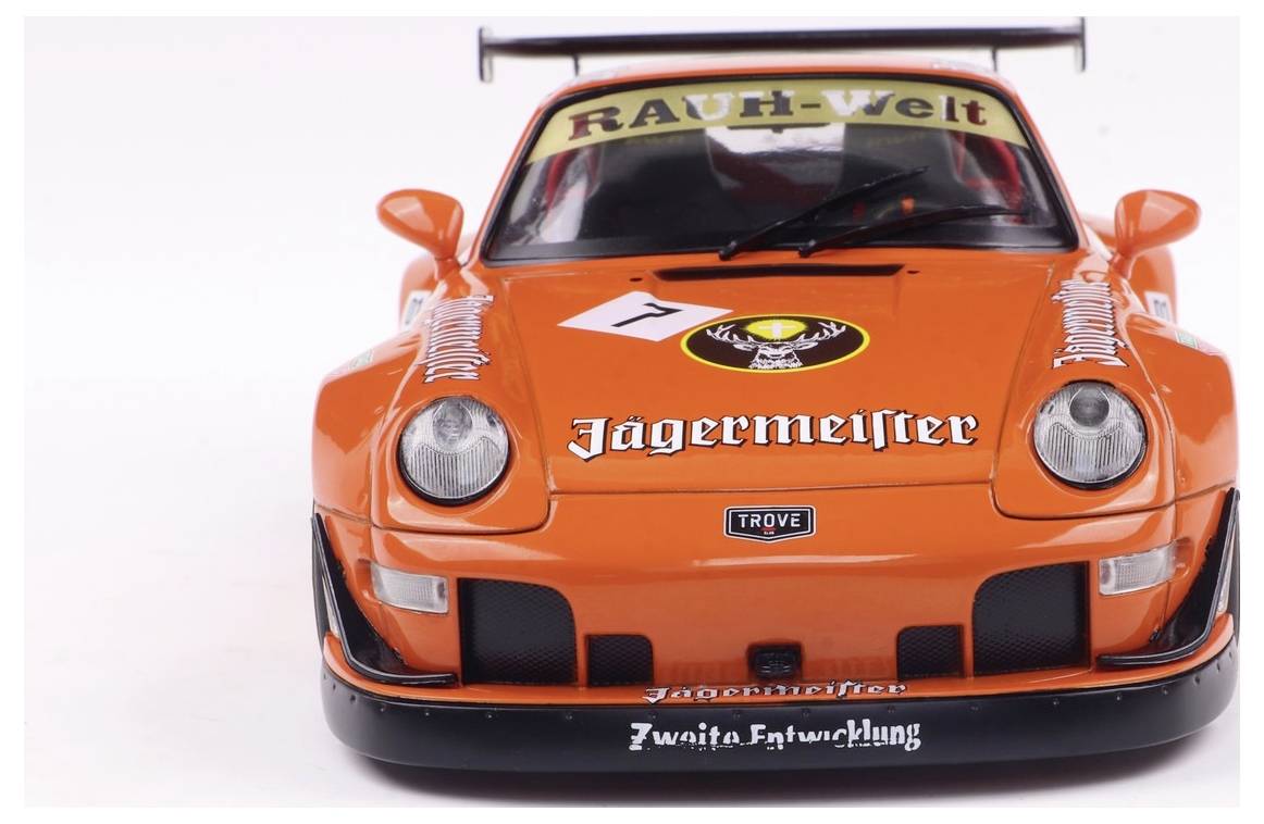 Solido PKW Modell Porsche RWB BODYKIT JÄGERMEISTER orange Fertigmodell PKW Modell