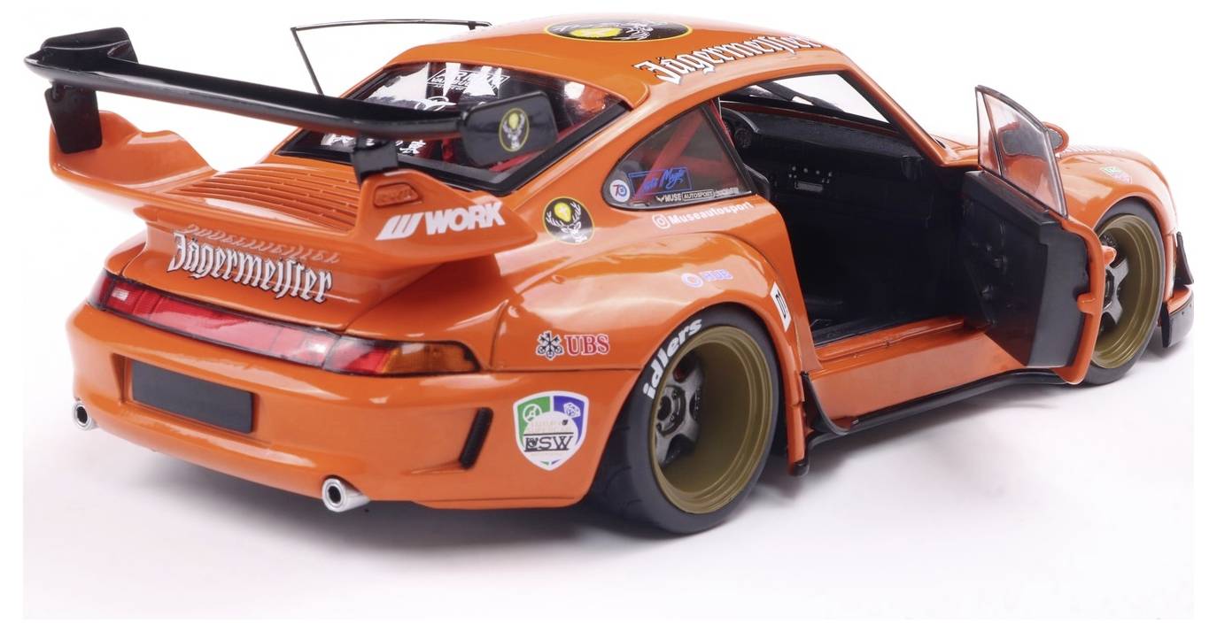 Solido PKW Modell Porsche RWB BODYKIT JÄGERMEISTER orange Fertigmodell PKW Modell