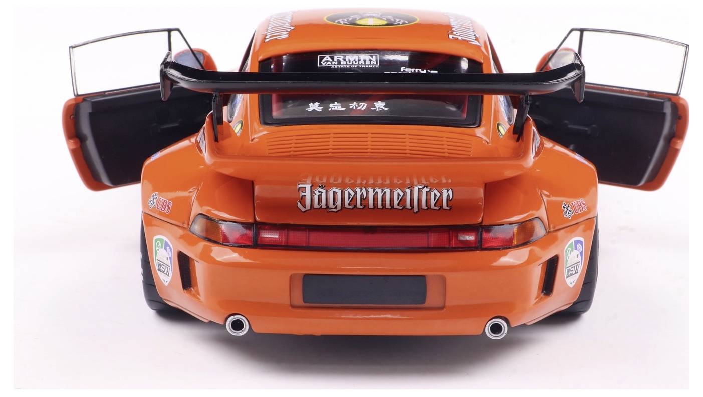 Solido PKW Modell Porsche RWB BODYKIT JÄGERMEISTER orange Fertigmodell PKW Modell