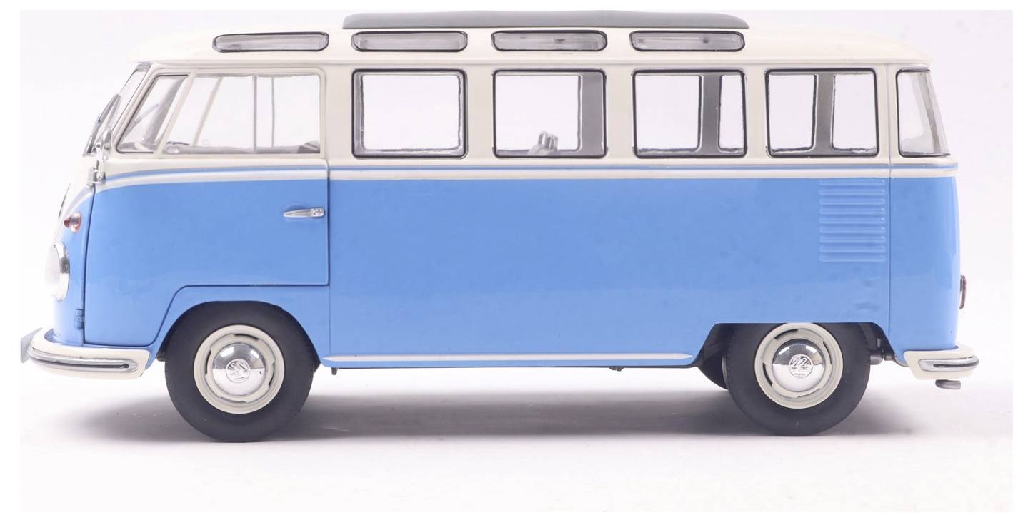 Solido PKW Modell Volkswagen (VW) T1 21 WINDOWS b. blau/weiß Fertigmodell PKW Modell
