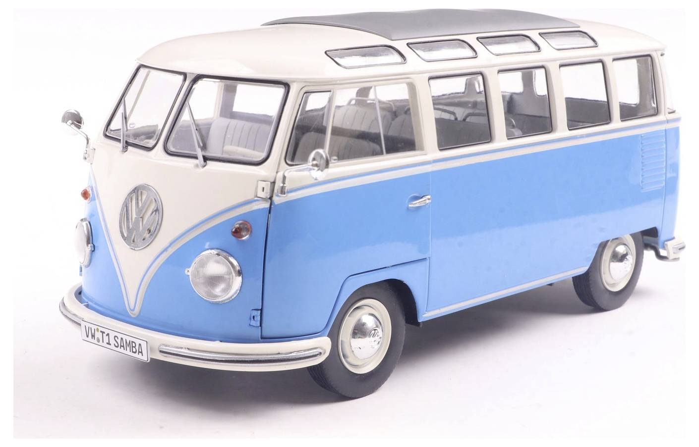 Solido PKW Modell Volkswagen (VW) T1 21 WINDOWS b. blau/weiß Fertigmodell PKW Modell