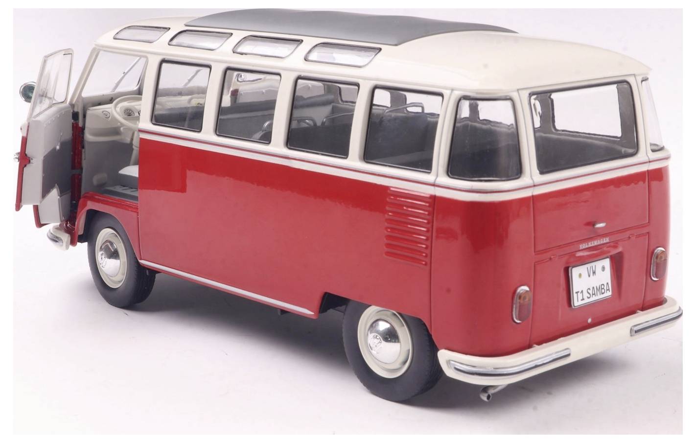 Solido PKW Modell Volkswagen (VW) T1 21 WINDOWS rot/weiß Fertigmodell PKW Modell
