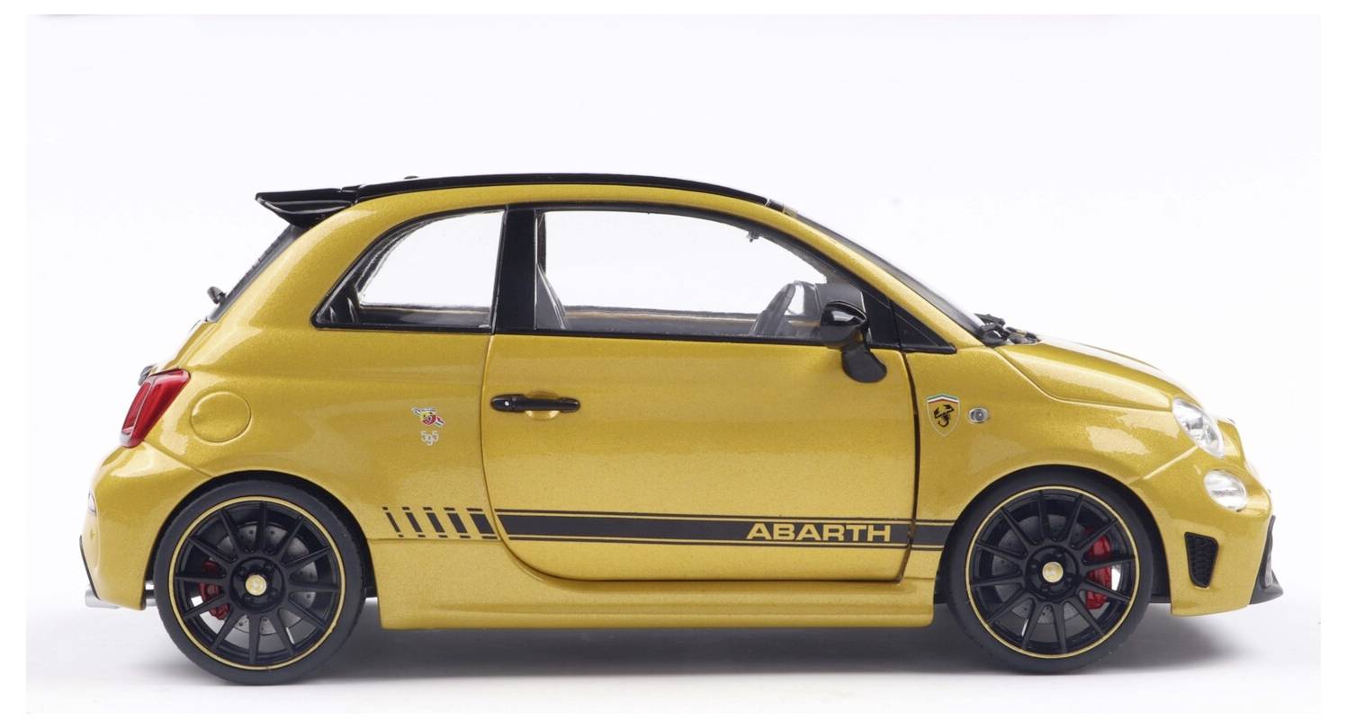 Solido PKW Modell Fiat F595 ABARTH WORKS gelb Fertigmodell PKW Modell
