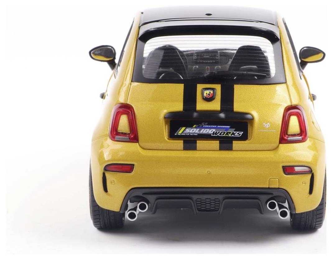 Solido PKW Modell Fiat F595 ABARTH SOLIDO WORKS gelb Fertigmodell PKW Modell