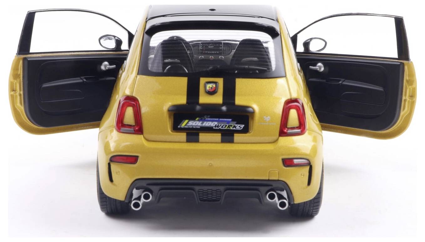 Solido PKW Modell Fiat F595 ABARTH WORKS gelb Fertigmodell PKW Modell