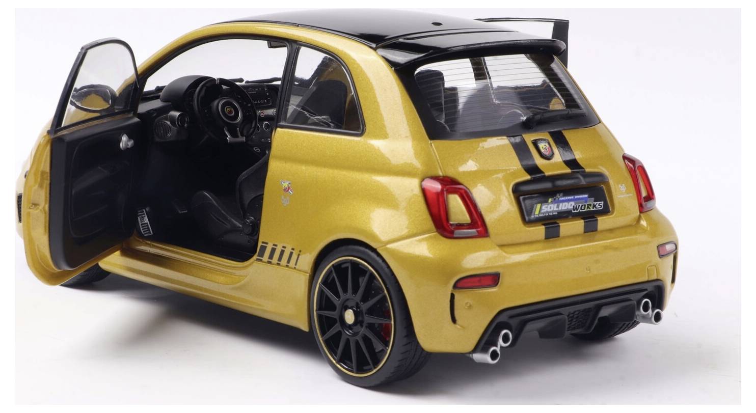 Solido PKW Modell Fiat F595 ABARTH SOLIDO WORKS gelb Fertigmodell PKW Modell