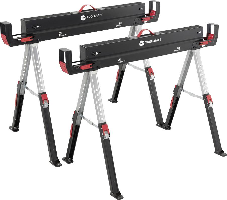 TOOLCRAFT TO-10311630 Stahl Arbeitsbock klappbar, höhenverstellbar 590kg (B x T) 1157mm x 687mm 9.75kg 2St.