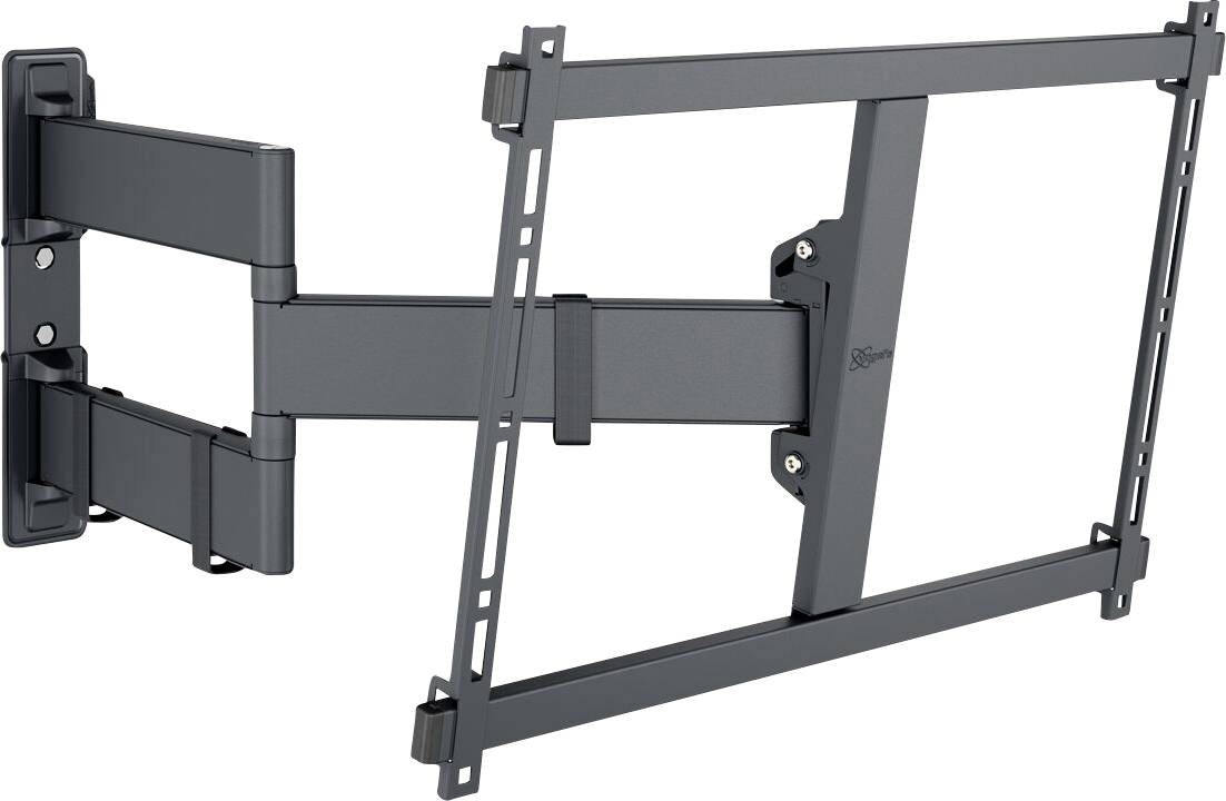 Eine Flachbildschirm-TV-Wandhalterung mit verstellbaren Armen und einem Schwenkgelenk, entwickelt für flexible Positionierung und sichere Unterstützung von Monitoren.