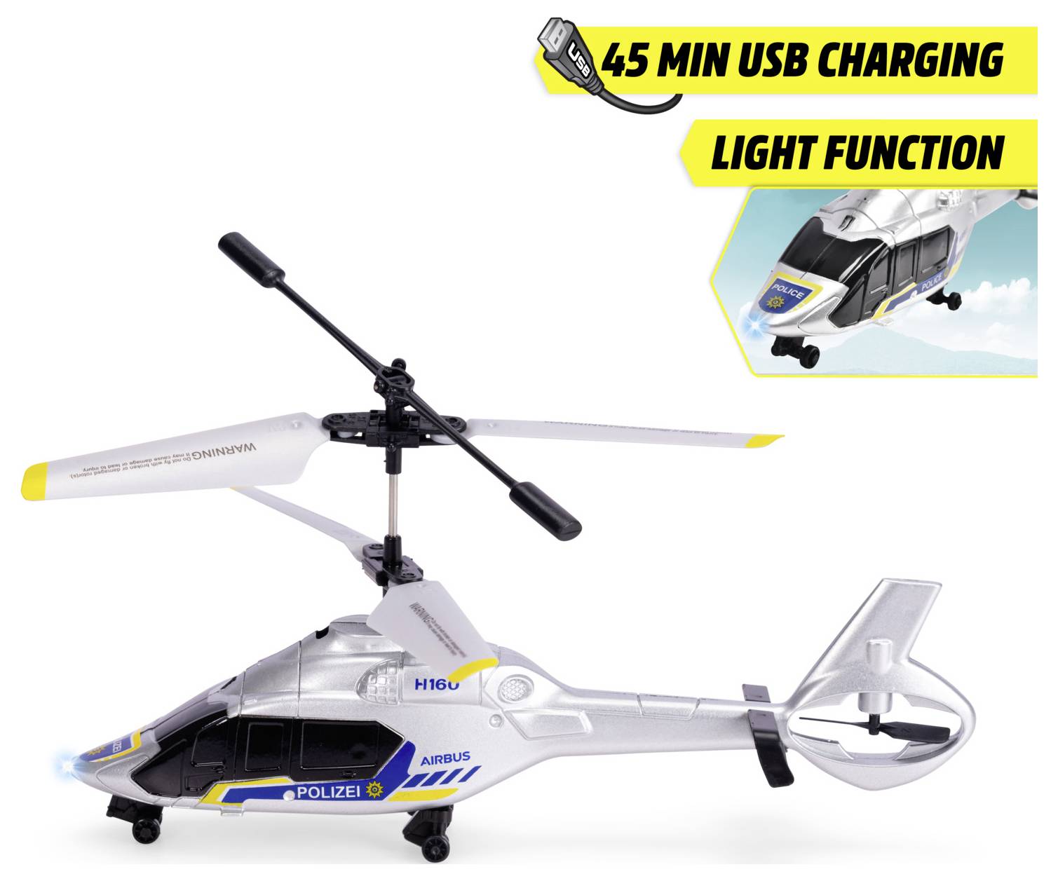 Dickie Toys RC Police Helicopter Airbus H160 RC Einsteiger Hubschrauber RtF