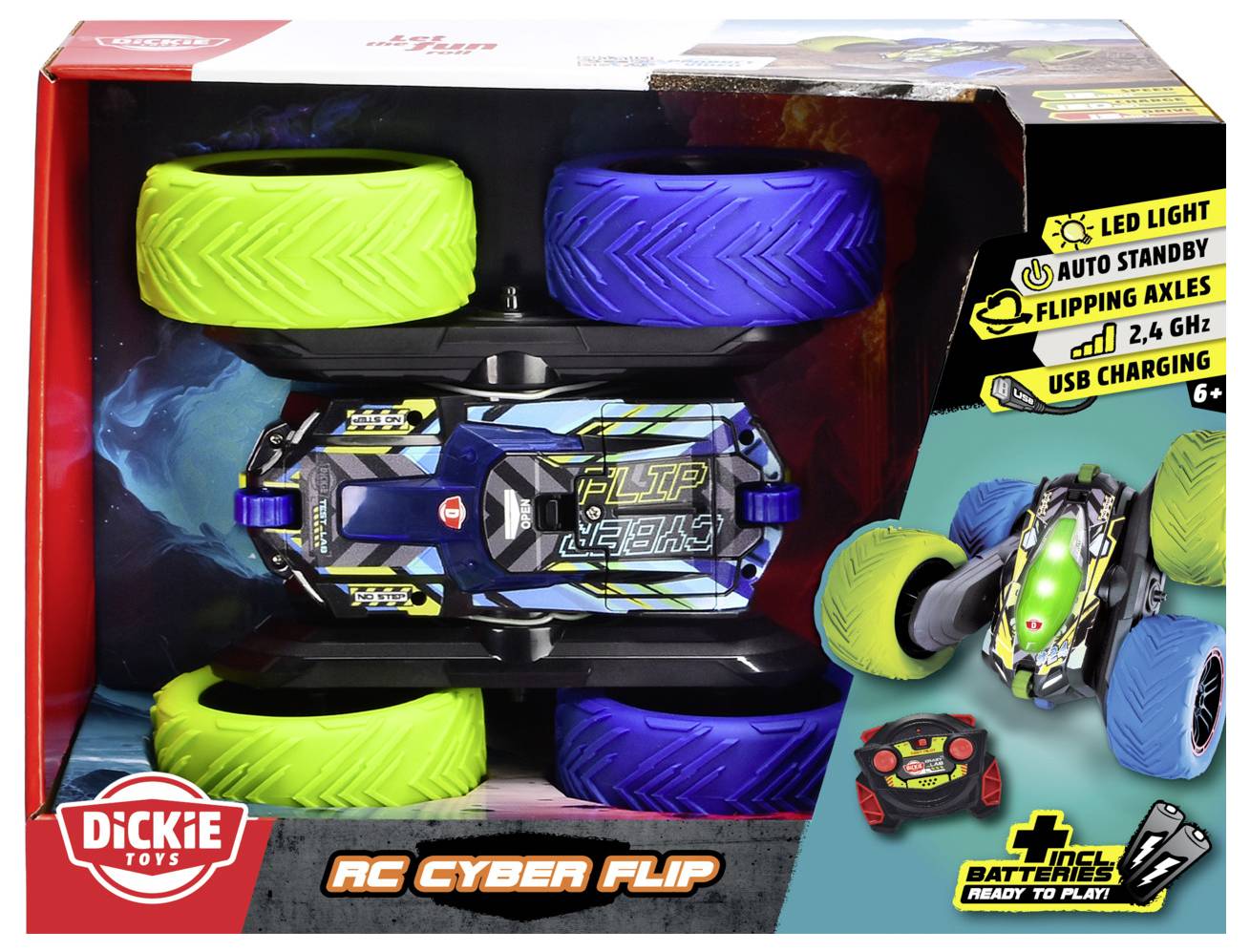 Dickie Toys 201105010 RC Cyber Flip, RTR 1:18 RC Einsteiger Modellauto Elektro