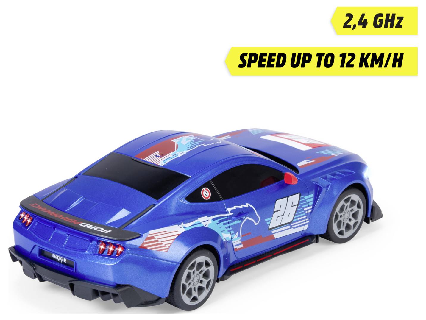 Dickie Toys 201105014 RC Ford Mustang Customized, Try Me, RTR 1:16 RC Einsteiger Modellauto Elektro