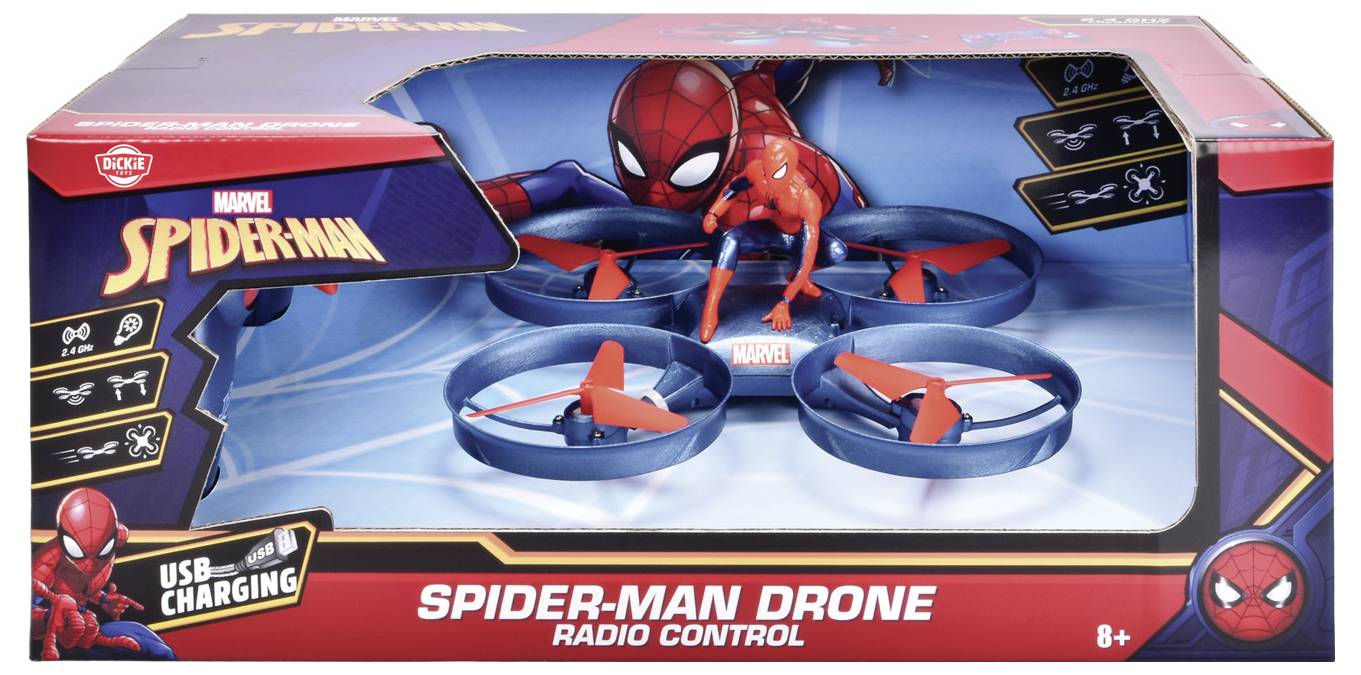 Dickie Toys RC Spider-Man Drone, RTR Quadrocopter RtF