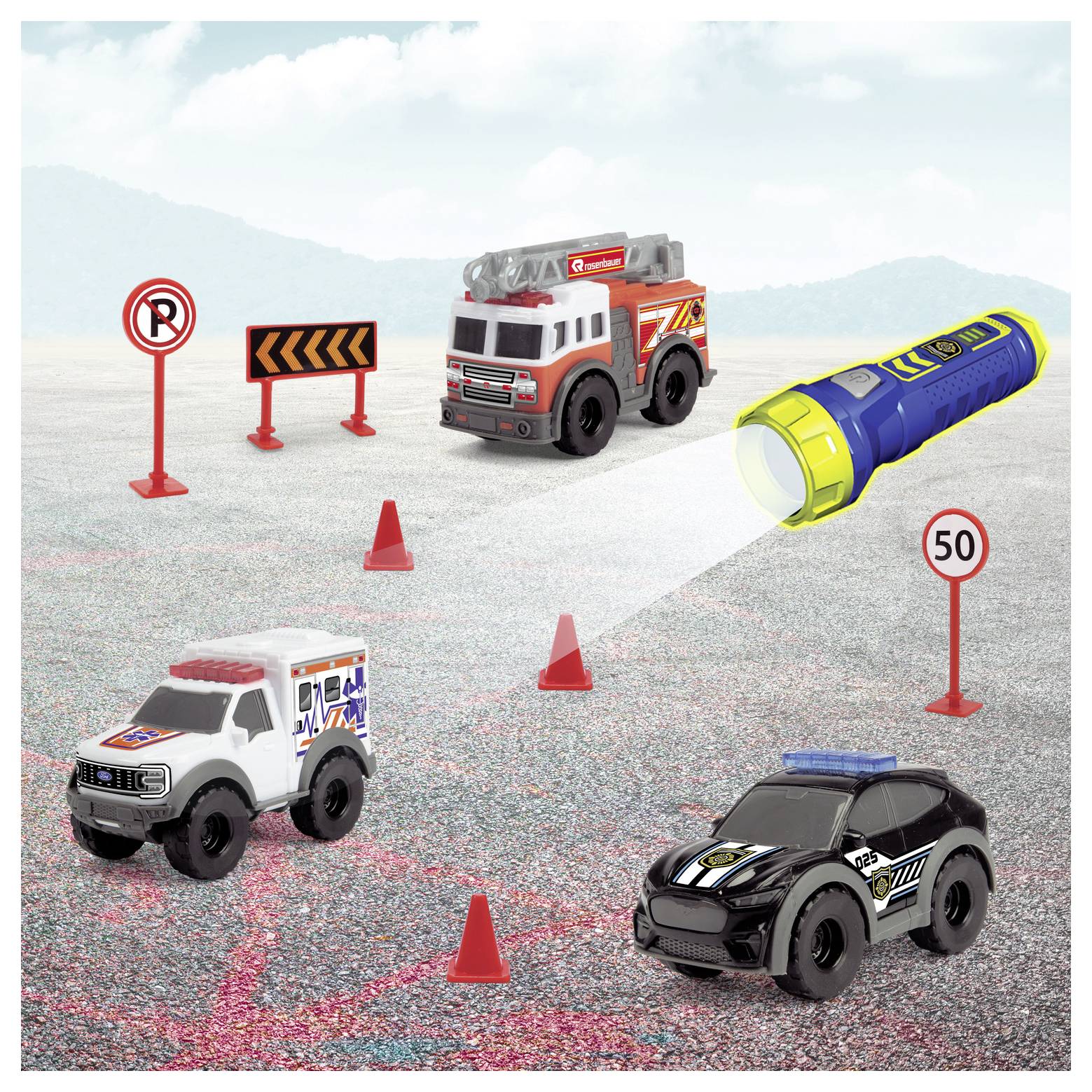 Dickie Toys Micro Playset Fertigmodell Einsatzfahrzeug Modell