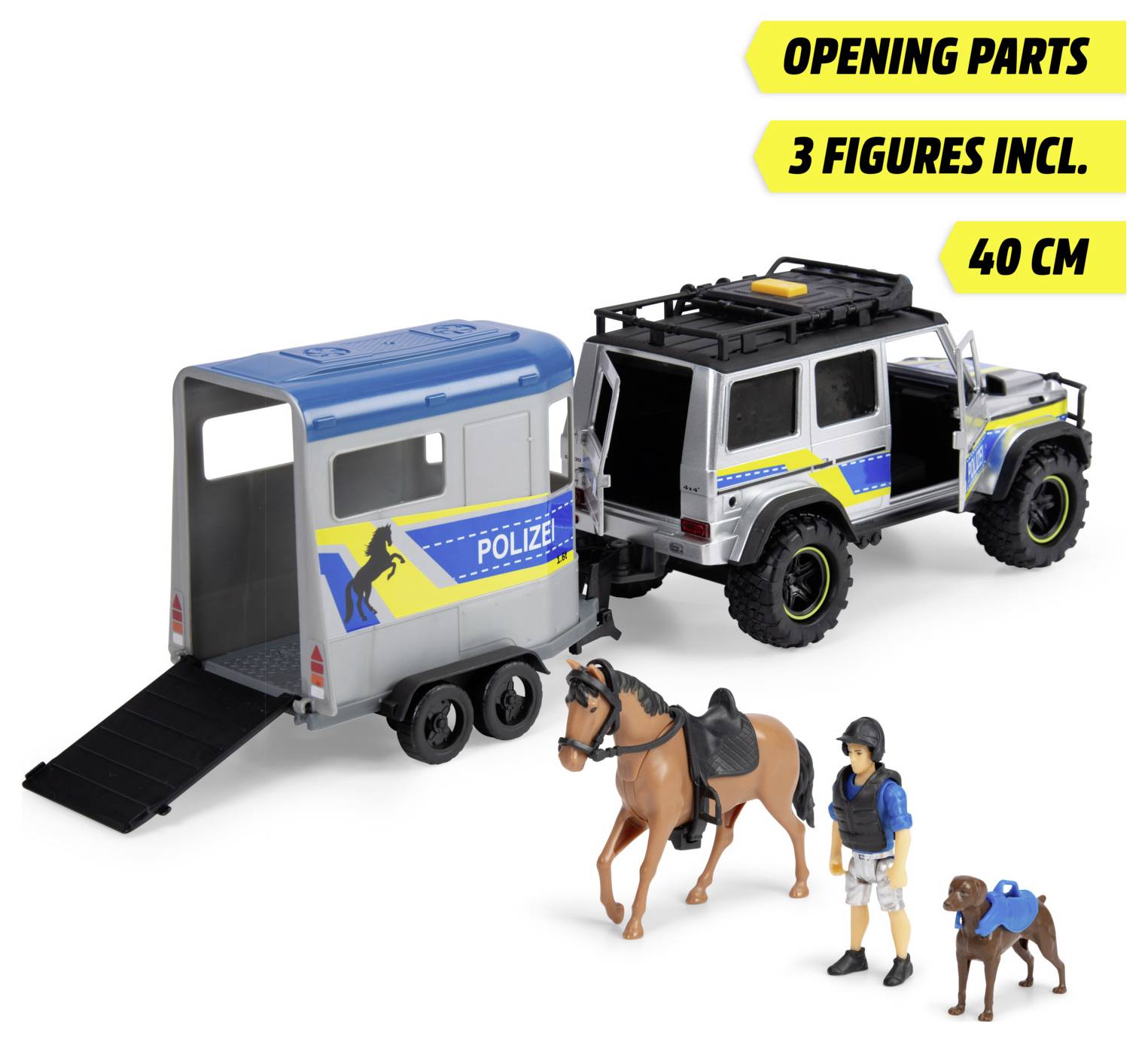 Dickie Toys Mercedes Benz Police Horse Trailer Fertigmodell Einsatzfahrzeug Modell