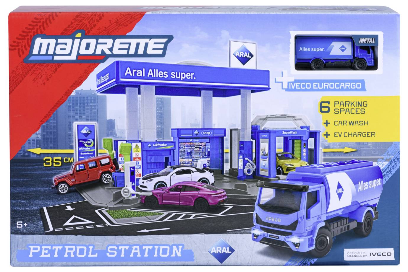 Majorette Petrol Station Aral + 1 Vehicle Tankstellen-Set